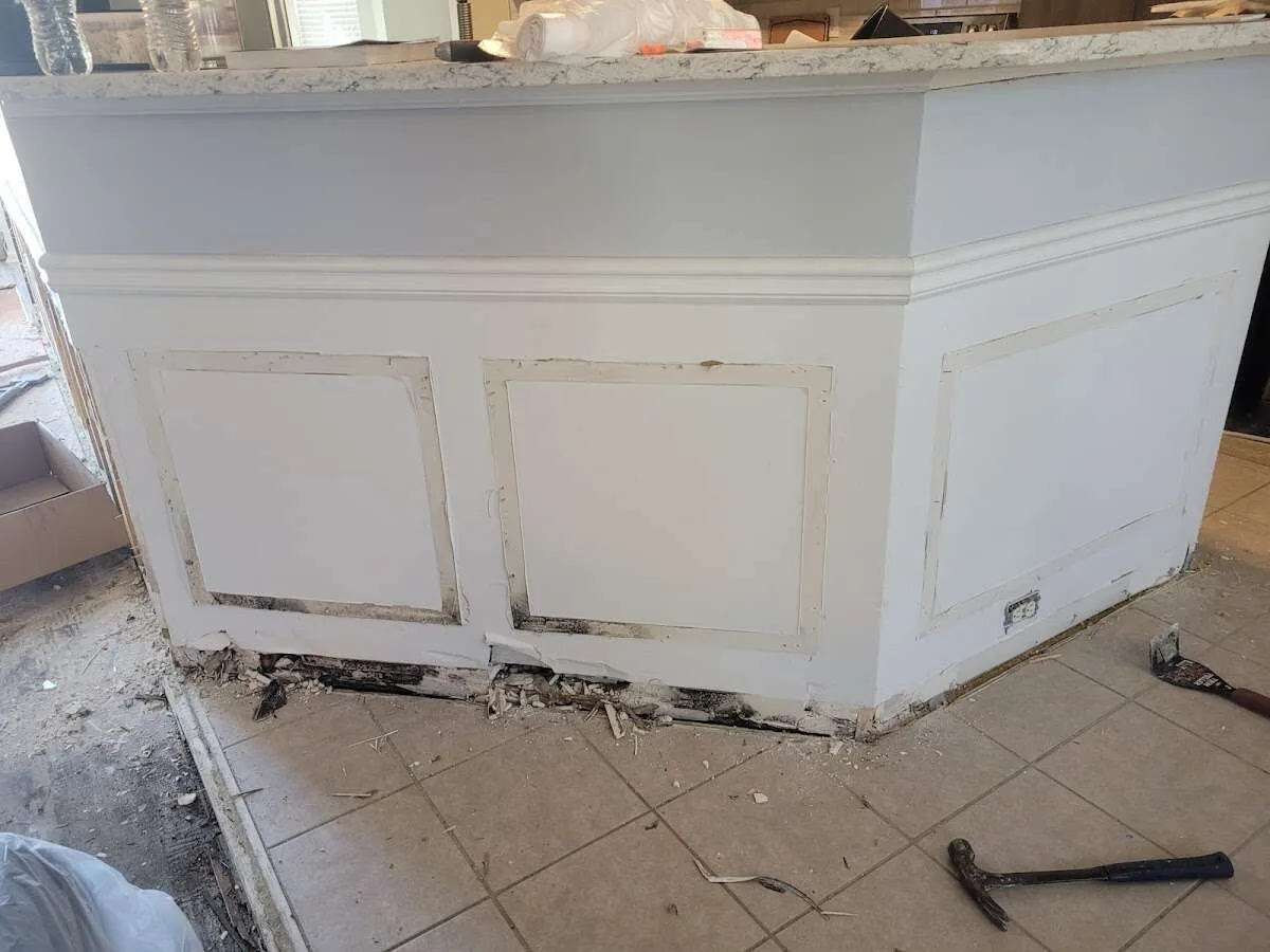 Water damage and mold on kitchen during Storm Damage Restoration in Marianna